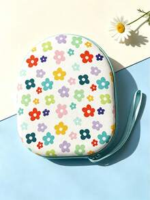 1pc Creative Floral Butterfly Print EVA Headphone Storage Bag, Portable Large Capacity Digital Accessories Organizer Box, Suitable For Headphones, Data Cables, Chargers And Other Small Items - Multicolor - View 12