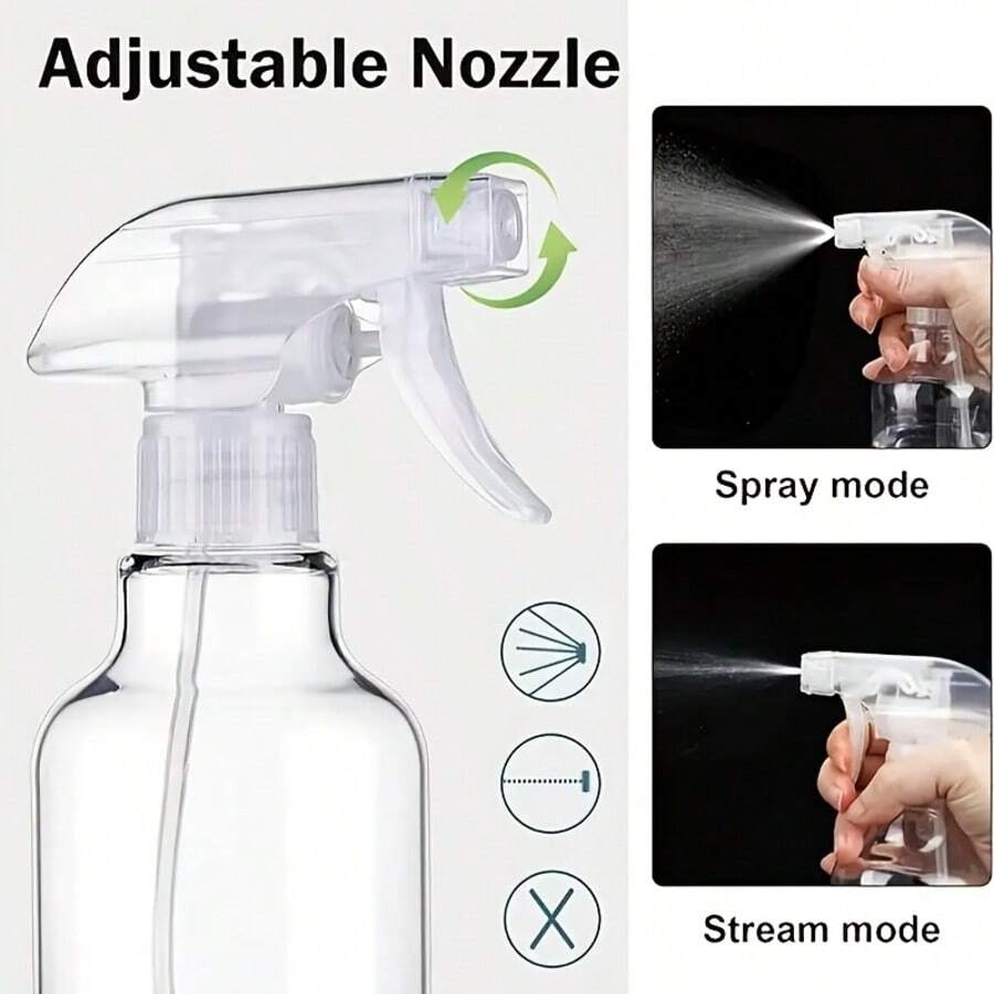 Multifunctional 500ml Spray Bottle - Adjustable Mist And Spray Modes, Leak-Proof Design, Suitable For Hair Care, Plant Watering And Cleaning - Durable Plastic, Refillable, Transparent