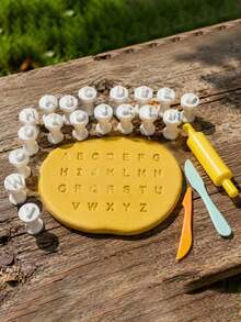 A‑Z Uppercase Alphabet Clay Stamps, Reusable Plastic Letter Embossing Tools, DIY Craft Accessories For Polymer Clay, Pottery, Ceramic, Scrapbooking & Molding Projects - Multicolor - View 2