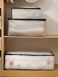 PEVA Dustproof & Moisture-Proof Bedding Storage Bag, Semi-Transparent Visible Moving Packing Bag, Wardrobe Bedroom Dorm Storage, Essential Storage Bag For New Students School Start & Travel - Clear - View 8