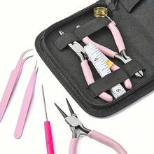 Kit Alat DIY Premium 8pcs/5pcs/3pcs/2pcs, Termasuk 3 Jenis Tang Berbeda, 2 Pinset Bubuk, 1 Kerucut Warna Acak, 1 Cincin Pembuka, dan 1 Pita Ukur. Cocok untuk Pemula dan Ahli, Perlengkapan Rumah Tangga Penting - Berwarna merah muda - View 2