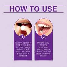 Solid Toothpaste Tablets. Cleans Yellow Teeth And Plaque. Freshens Oral Odor. Oral Care. Can Brighten And Whiten Teeth, Effectively Remove Yellowing. Convenient To Use, Gentle And Non-Irritating To Oral Cavity. Portable Cleaning Tablets - Purple - View 9