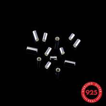 20pcs/Bag 925 Sterling Silver Round Short Tube Beads Spacer, Bracelet Necklace Making DIY Jewelry Accessories - Multicolor - View 2