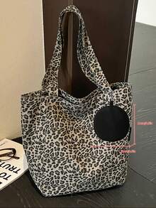 Myco Large Capacity Leopard Print Tote Bag, Suitable For Middle/High School Students, College Students, And Adults For School, Work, Travel And Leisure, - Multicolor - View 6