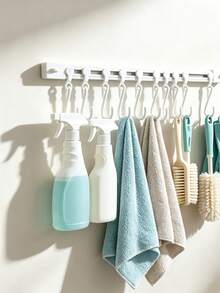 Cabinet Side Adhesive Hooks, Utilizing Unused Cabinet Side Surfaces, Not Occupying Cabinet Door Interior Space, Hanging Aprons, Heat-Resistant Gloves, Kitchen Utensils, Fully Utilizing Corner Space For College Dorms, Kitchen Expansion Storage Hooks - View 9