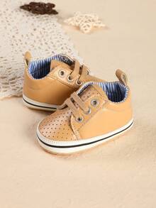 0-3-5 Months Spring/Autumn Newborn Infant Boys & Girls Cute Casual Canvas Shoes Suitable For Spring/Autumn - Apricot - View 4