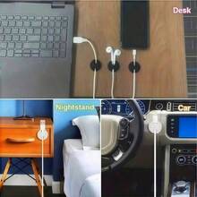 10pcs Silicone Cable Clips, Desktop Data Cable Organizer, Home Cable Management Clips, Office And Car Charging Cable Organizer - Easy Adhesive Design, Desktop Charger Cable Tangle Organizer, Cable Storage Bracket - Silicone Cable Clip - View 8