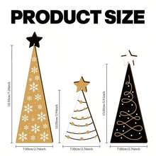 2D Flat Wooden Christmas Tree Decoration, Home Decor, Perfect For Living Room, Office, Bedroom, Bookshelf And TV Stand, Perfect For Party, Perfect For Living Room Decoration - A - View 3