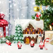 6/4/2/1pc Christmas Mini Decorations, Mini Santa Claus Resin Figurines, Christmas Party Decor - / - View 7