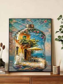 DIY Mediterranean Seaside Villa In Glass Ornament (Frameless 8x12 / 16x20 Inches) Paint By Numbers Kit (Acrylic) Arts & Crafts For Adult Beginners, Home Wall Decor, And Unique Holiday Gifts - Sets - View 4