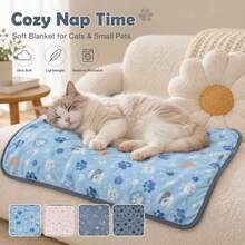 1 buah Selimut Hewan Peliharaan Lembut untuk Anjing dan Kucing, Motif Hewan Lucu & Jejak Kaki, Alas Nyaman, Penutup Tempat Tidur Hewan Peliharaan Ringan, Cocok untuk Sofa, Kandang, Jok Mobil, dan Penggunaan Saat Bepergian - Ukuran 108*79cm - View 12