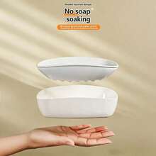 1pc Double Layer Automatic Draining Soap Dish, Easy To Clean, Suitable For Home Bathroom And Kitchen, Premium Design, Must-Have Item - A - View 3
