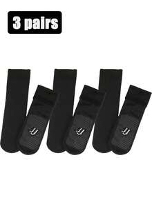 5/3 Pairs Thick Warm Knitted Socks, Mid-Calf Ski Socks With Anti-Slip Design, Featuring Thick Fleece Lining, Perfect For Winter Daily Wear. Also An Ideal Gift For Family And Partners! Unisex. - Multicolor - View 4