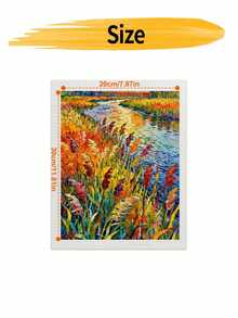 DIY Vibrant Impressionist Sunset Reeds And River Scenery (Frameless 8x12 / 16x20 Inches) Paint By Numbers Kit(Acrylic) Arts & Crafts For Adult Beginners, Home Wall Decor, And Unique Holiday Gifts - Sets - View 8