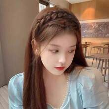 1pc Fashionable Versatile Wide Twisted Fishtail Braid Headband, Women's Hair Accessory With Teeth Anti-Slip Hair Clip To Cover Gray Hair, Suitable For Daily Commute And Convenient Use - Multicolor - View 5