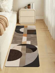 1pc Morandi Color-Block Geometric Half-Circle Patchwork 3.5mm Soft Rubber Kitchen Mat, Dirt-Resistant And Comfortable, Suitable For Entryway, Indoor/Outdoor Door Mat, Bathroom Mat, Hallway Rug, Small Carpet - Multicolor - View 8