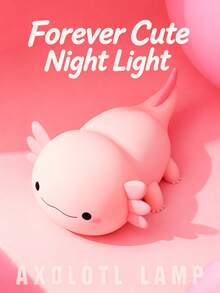 Cute Mexican Axolotl Night Light - USB Rechargeable LED Lamp, Touch Dimming, Color-Changing Axolotl Design, Soft Light, Suitable For Bedroom And Office Decor - Perfect Gift For Birthday, Christmas And Holiday Season, Room Decoration, Bedroom Decor - Multicolor - View 5