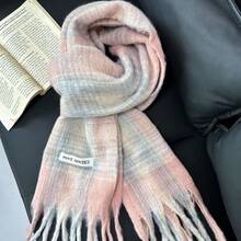 1pc Plaid Warm Decorative Tassel Scarf Suitable For Daily Use - Flowing Floral Language - View 7