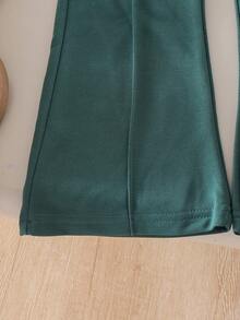 2pcs/Set Girls Toddler Casual Sporty Style 3D Floral Green Sweatshirt & Long Pants Set, Spring/Autumn - Green - View 8