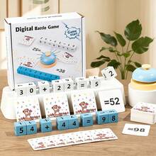 Children's Educational Math Toy Wooden Number Blocks Battle Game 110 Addition Subtraction Multiplication Division Problems Multiplayer Learning Puzzle Toy Parent-Child Interactive Tabletop Toy, Suitable As Gift For Boys And Girls - Multicolor - View 3