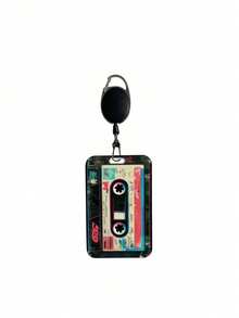 Vintage Cassette Tape Design ID Card Holder With Anti-Loss Lanyard And Easy-Snap Buckle,Vertical ID Card Holder With Neck Strap,For Work Office School - Multicolor - View 14