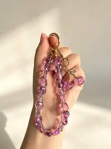 Cherry Car Keychain, Asymmetrical Square Twisted Bead Car Key Chain, Outdoor Anti-Loss Keychain, Small Gift For Others - A - View 10