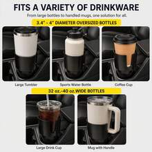 Car Cup Holder Expander, Fits 32-40oz Water Bottles, Large Car Cup Holder Adapter With U-Shaped Handle Slot, Anti-Shake Drink Holder, Suitable For Insulated Tumblers, Travel Mugs And Water Bottles - Multicolor - View 5