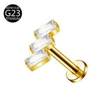 1pc G23 Titanium Internal Thread 1.0/1.2mm Butterfly, Flower, Heart, Cross Shape Piercing Stud Earring Cartilage Jewelry Suitable For Women's Daily Wear - Gold - View 23