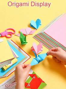 100 Sheets Mixed Color Origami Set, 10 Colors Random Colored Paper For DIY Crafts, Stationery Paper Multi-Purpose Color Printing Paper - A - View 6