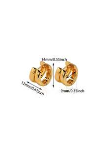 1 Pair Fashion Irregular C Shaped Earrings For Women Gold Color Stainless Steel Geometry Wave Earring Wedding Party Jewelry Gifts - Multicolor - View 6