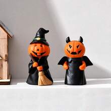 Halloween Pumpkin Man Vintage Atmosphere Home Decor Party Scene Props Gothic Style Holiday Ornament - Multicolor - View 3