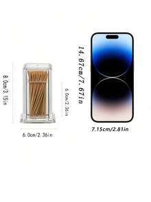 1/2‑Piece Set Simple Elegant Transparent Acrylic Toothpick Holder , Portable Clean‑Looking Storage Container , Practical Creative Toothpick Box For Home And Kitchen Countertop Tidying - View 4