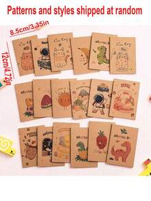 30pcs/20pcs/10pcs/ Random Pattern, Mini Notebook, Pocket Size Portable Diary, Blank Cartoon Notepad, Suitable For School Office Use And Event Gifts (Random Color Style), Birthday Gift, Back To School Gift - Multicolor - View 6