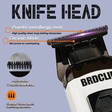 BRDCLIP Professional Hair Clipper KIT Adjustable Trimmer Cordless Hair Cutting Machine Digital Display Trimmer For Men Base Charger Hair Salon 116/BS-106B - Multicolor - View 7