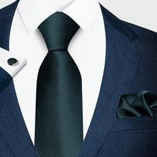 AlanKing Solid Color Men's Tie, Pocket Square And Cufflinks 3-Piece Set, The First Choice For Formal Business, Wedding And Banquet Suit Matching - Multicolor - View 14