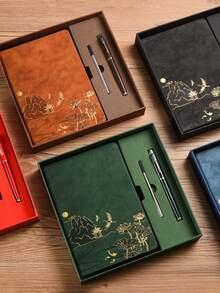 1 Set A5 Notebook And Gift Box Set, Suitable For Office Cultural Creative Souvenirs, Can Be Used For Student Use, Office Meetings And Gifting In Various Scenarios - Notebook Set - View 1