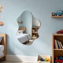 1pc Asymmetrical Black Wall Mirror - Asymmetrical Modern Vanity Mirror, Suitable For Bedroom, Entryway Or Living Room - Wall Decor - Multicolor - View 6