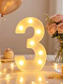 21cm LED Marquee Number Light, 1/16/18/30/50/60 Birthday Party Decoration Marquee Number Light, Battery Operated, Birthday/Anniversary Decoration, Wedding Decoration, Proposal Decoration, Dorm Room Decoration Light, Christmas Decoration Light - White - View 19