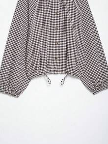 Liorin Autumn New Women's European And American Style Fashion Minimalist Versatile Slimming Loose Plaid Jacket - Brown - View 11