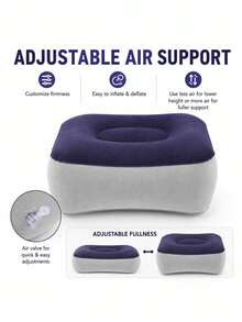 Inflatable Foot Rest Pillow, Office Foot Cushion, Portable Leg Support Pillow For Desk Travel,Portable Inflatable Foot Rest Cushion, Soft Leg Elevation Pillow, Foldable Foot Support For Office Desk Airplane Travel Home Use - Multicolor - View 4