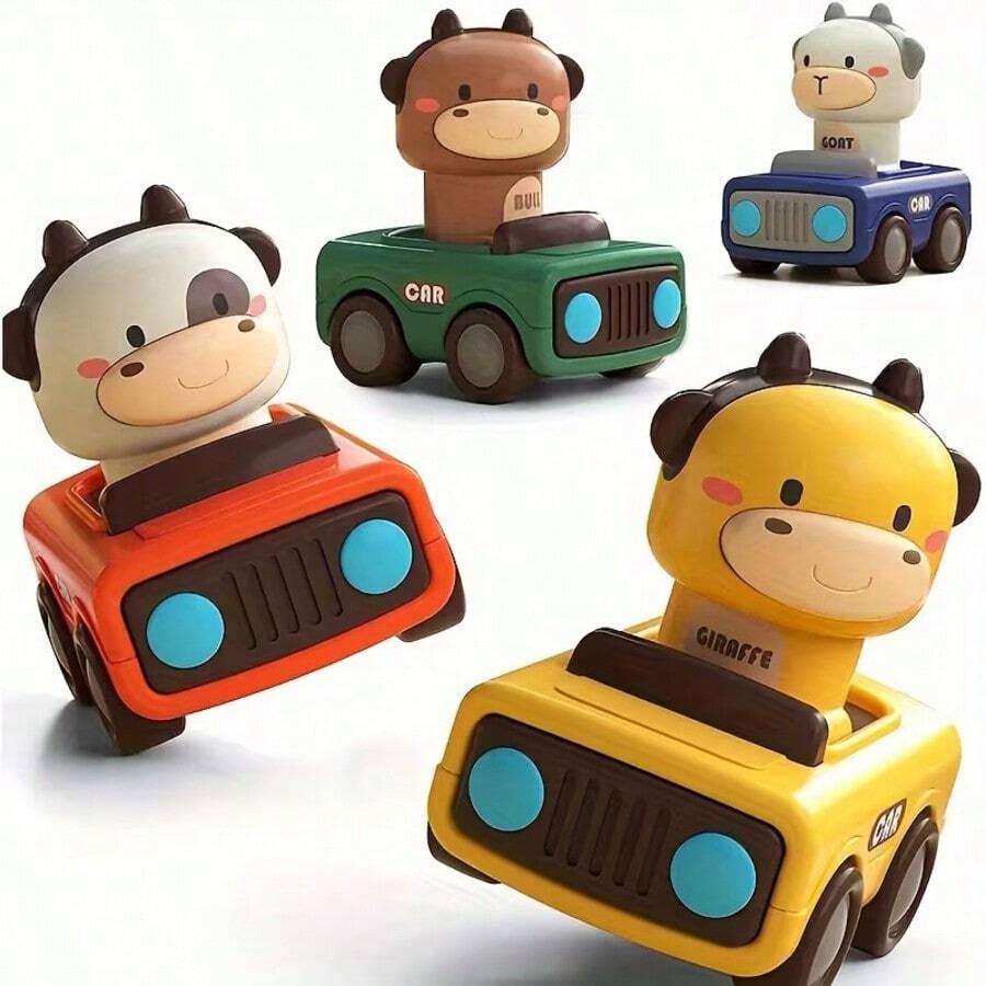 Push & Go Friction Powered Animal Race Cars, Game Vehicle Set, Toy Cars For Kids, Perfect Gift For Boys & Girls, Baby Toys, Back To School