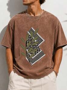 EWH 2025 New ModelWash T-Shirt Keffiyeh Cat Hip Hop ReDG004 - Brown - View 5