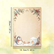 1 Set, Christmas Theme Printed Letter Paper, Suitable For Christmas Message Use, Colorful Cute Christmas Printed Letter Paper - Rectangle - View 16