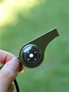 Emergency Survival Whistle (Including Compass And Thermometer), Super Loud Survival Whistle, Keychain Rescue Signal Whistle, Outdoor Equipment, Suitable For Outdoor Emergencies, Hiking, Camping And Sports Safety. - A - View 2
