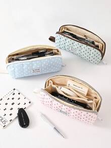 Slim Pencil Case Large Capacity Multi Compartments Pen Pencil Pouch Cute Aesthetic Stationery Zipper Bag For School Daily Use - View 8