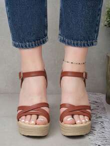 Women Platforms & Wedge Sandals - Brown - View 4