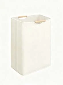 1pc Neutral Style Laundry Basket, Wooden Handle Detail, Large Capacity Foldable Storage, Portable Laundry Basket, Practical Bathroom Accessory, Bathroom Decor, Suitable For Bathroom, Bedroom And Laundry Room Daily Home Use - Multicolor - View 14