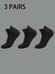 1/3/6 Pairs Thick Sports Short Socks For Men, Moisture-Wicking Tennis, Badminton, Running, Basketball Socks, Fall - Multicolor - View 19