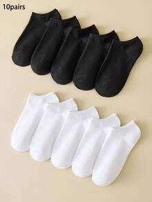 1/5/10/15 Pairs Multi-Color Unisex Daily Wear Fashion Versatile Socks Breathable Boat Socks Simple Casual Low-Cut Socks Moisture-Wicking Simple Style - Multicolor - View 5