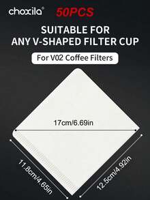 choxila 50/100/200pcs Disposable Square Coffee Filters, Single‑Use Paper For Manual Drip Coffee Making, Separates Coffee Grounds For Smooth Flavor, Suitable For Household Daily Brewing And Small Gatherings, For Casual Coffee Drinkers - White - View 11